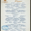 DINNER [held by] HOTEL MARIE ANTOINETTE [at] "SIXTY-SIXTH STREET & BROADWAY, NEW YORK, [NY]" (HOTEL)