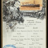 FRUHSTUCK/LUNCH [held by] HAMBURG-AMERIKA LINIE [at] "SCHNELLDAMPFER ""AUGUSTE VICTORIA""" (SS;)