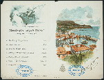 DINNER] [held by] HAMBURG-AMERIKA LINIE [at] "SCHNELLDAMPFER ""AUGUSTE VICTORIA""" (SS;)