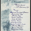 BREAKFAST [held by] RED STAR LINE [at] SS WESTERNLAND (SS;)