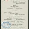 DINNER] [held by] CUNARD LINE [at] R.M.S. CAMPANIA (SS;)