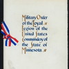 COMMEMORATION OF THE BIRTHDAY OF ABRAHAM LINCOLN; [held by] MILITARY ORDER OF THE LOYAL LEGION OF THE UNITED STATES COMMANDERY OF THE STATE OF MINNESOTA [at] "RYAN HOTEK, ST. PAUL, [MN];" (HOTEL;)