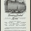 DINNER MENU [held by] BROADWAY CENTRAL HOTEL [at] "NEW YORK, NY" (HOTEL;)