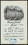 DINNER MENU [held by] BROADWAY CENTRAL HOTEL [at] "NEW YORK, NY" (HOTEL;)