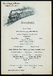 LUNCHEON [held by] PENNSYLVANIA TOURS TO THE GOLDEN GATE [at] PULLMAN DINING CAR CASA MONICA (RR;)