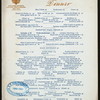 DINNER MENU [held by] MARIE ANTOINETTE HOTEL [at] "NEW YORK, NY" (HOTEL;)