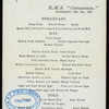 BREAKFAST [held by] CUNARD LINE [at] RMS CAMPANIA (SS;)