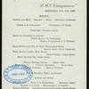 DINNER [held by] CUNARD LINE [at] RMS CAMPANIA (SS;)