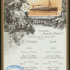 LUNCH [held by] HAMBURG-AMERIKA LINIE [at] SS AUGUSTE VICTORIA (SS;)