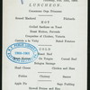 LUNCHEON [held by] U.S.M.S. [at] """NEW YORK""" (SS;)
