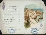 MENU [held by] HAMBURG-AMERIKA LINIE [at] "SCHNELLDAMPFER ""AUGUSTE VICTORIA""" (SS;)