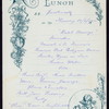 LUNCH [held by] RED STAR LINE [at] S.S. SOUTHWORK (SS;)