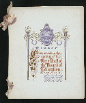 DINNER COMMEMORATING THE OPENING OF THE NEW HALL OF THE BOARD OF EDUCATION [held by] NEW YORK BOARD OF EDUCATION [at] "DELMONICO'S, NEW YORK, NY" (REST;)