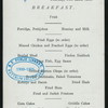 BREAKFAST [held by] U.S.M.S NEW YORK [at] EN ROUTE (SS;)