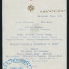 LUNCHEON [held by] R.M.S. OCEANIC [at] EN ROUTE (SS;)