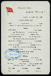 BREAKFAST [held by] CUNARD LINE [at] EN ROUTE ABOARD THE R.M.S. ETRURIA (SS;)