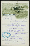 DINNER [held by] RED STAR LINE - S.S. SOUTHWARK [at] EN ROUTE
