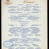 DINNER [held by] HOTEL MARIE ANTOINETTE [at] "66TH ST AND BROADWAY,NEW YORK, NY" (HOTEL;)