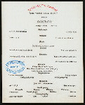 DINNER [held by] TOYO KISEN KAISHA [at] EN ROUTE ABOARD HONG KONG MARU (SS;)