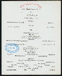 DINNER [held by] TOYO KISEN KAISHA [at] EN ROUTE ABOARD HONG KONG MARU (SS;)