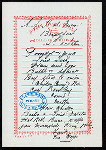 BREAKFAST [held by] NIPPON YUSEN KAISHA [at] EN ROUTE ABOARD SS.KOBE MARU (SS;)