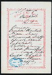 BREAKFAST [held by] NIPPON YUSEN KAISHA [at] EN ROUTE ABOARD SS. KASUGA (SS;)