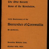 119TH ANNIVERSARY OF THE SURRENDER OF CORNWALLIS AT YORKTOWN [held by] OHIO SOCIETY SONS OF THE REVOLUTION [at] "AVONDALE ATHLETIC CLUB, (?), OH" (OTHER (CLUB);)
