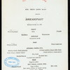 BREAKFAST [held by] TOYO KISEN KAISHA [at] EN ROUTE ABOARD HONG KONG MARU (SS;)