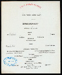 BREAKFAST [held by] TOYO KISEN KAISHA [at] EN ROUTE ABOARD HONG KONG MARU (SS;)