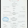 DINNER [held by] TOYO KISEN KAISHA [at] EN ROUTE ABOARD HONG KONG MARU (SS;)