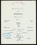 BREAKFAST [held by] TOYO KISEN KAISHA [at] EN ROUTE ABOARD HONG KONG MARU (SS;)