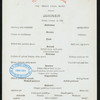 DINNER [held by] TOYO KISEN KAISHA [at] EN ROUTE ABOARD HONG KONG MARU (SS;)