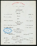DINNER [held by] TOYO KISEN KAISHA [at] EN ROUTE ABOARD HONG KONG MARU (SS;)