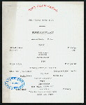 BREAKFAST [held by] TOYO KISEN KAISHA [at] EN ROUTE ABOARD HONG KONG MARU (SS;)