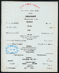 DINNER [held by] TOYO KISEN KAISHA [at] EN ROUTE ABOARD HONG KONG MARU (SS;)