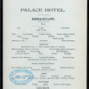BREAKFAST [held by] PALACE HOTEL [at] "[SAN FRANCISCO,CA]" (HOTEL;)