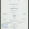 BREAKFAST [held by] TOYO KISEN KAISHA [at] EN ROUTE ABOARD HONG KONG MARU (SS;)