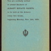 SMOKER [held by] ALBANY ZOUAVE CADETS [at] "ARMORY, [?ALBANY, NY?]" (OTHER (ARMORY);)