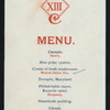 MENU [held by] C XIII C [at] "QUEEN CITY CLUB, [CINCINNATI, OH]" (OTHER (CLUB);)