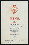 MENU [held by] C XIII C [at] "QUEEN CITY CLUB, [CINCINNATI, OH]" (OTHER (CLUB);)