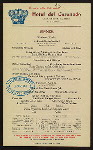 DINNER [held by] DEL CORONADAO HOTEL [at] "CORONADO BEACH, CA" (HOTEL;)