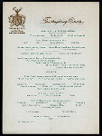 THANKSGIVING DAY DINNER [held by] PARK AVENUE HOTEL [at] "NEW YORK, NY" (HOTEL;)