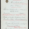 MENU [held by] ROUND TABLE CLUB [at]