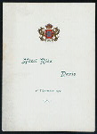 DINER OFFERT A SON EXCELLENCE LE MINISTRE DU PORTUGAL, MR. THOMAZ DE SOUZA ROSA [held by] LE COMMISSAIRE ROYAL ET LES MEMBRS DE LA COMMISSION EXECUTIVE DU PORTUGAL A L EXPOSITION UNIVERSELLE DE 1900 [at] "RITZ HOTEL, PARIS, FRANCE" (HOTEL;)