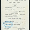 BREAKFAST [held by] U.S.M.S. [at] "ON BOARD ""NEW YORK""" (SS;)