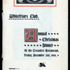 ANNUAL CHRISTMAS DINNER [held by] WHITEFRIARS CLUB [at] TROCADERO CLUB (ENGLAND?) (FOR;)
