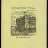 DINNER [held by] CONGRESS HALL [at] "SYRACUSE, NY" (HOTEL)
