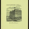 DINNER [held by] CONGRESS HALL [at] "SYRACUSE, NY" (HOTEL)