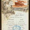 FRUHSTUCK [held by] HAMBURG-AMERIKA LINIE [at] "SCHNELLDAMPFER ""AUGUSTE VICTORIA""" (SS;)