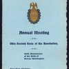 ANNUAL MEETING ON THE 169TH ANNIVERSARY OF THE BIRTH OF GEORGE WASHINGTON [held by] OHIO SOCIETY SONS OF THE REVOLUTION [at] "ALMS HOTEL, CINCINNATI, OH" (HOTEL;)